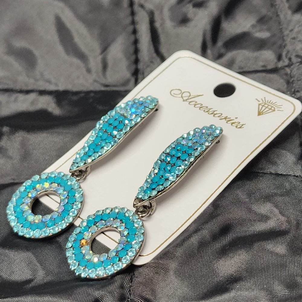 Blue circle pierced Earing.
